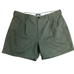 LAND’S END - SIZE 40 - KHAKI GREEN - TRADITIONAL FIT  - FRONT PLEATS -‎ B9
